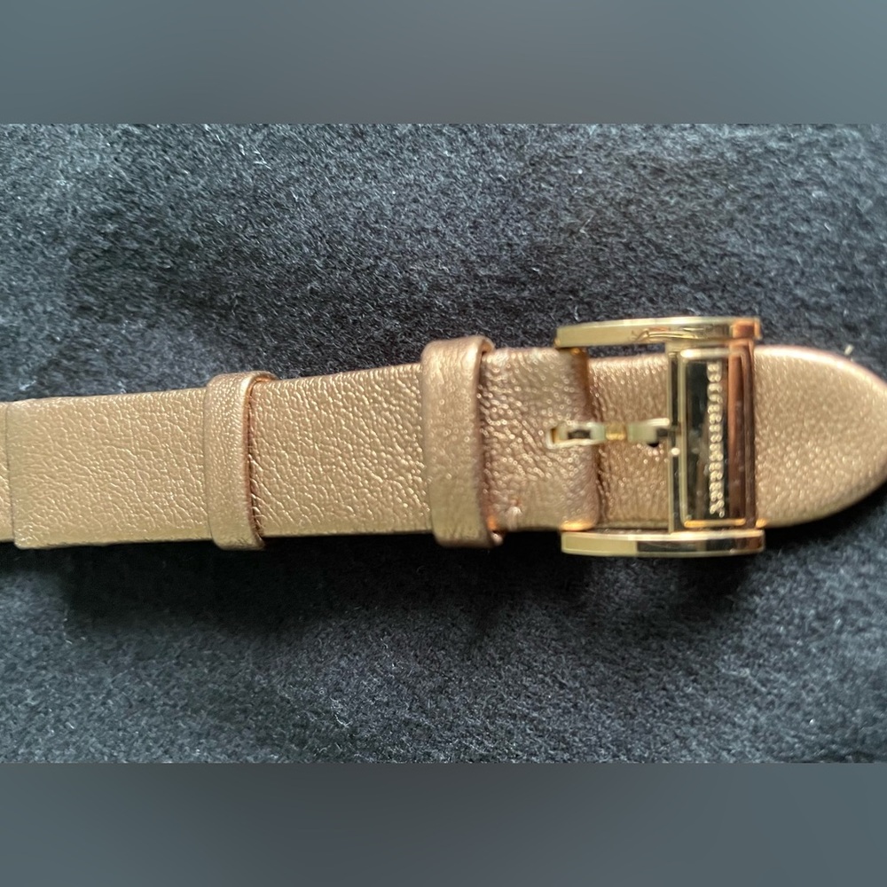 Burberry Gold and Tan Leather Watch band